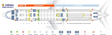 Seat map of Lufthansa Airbus A330.